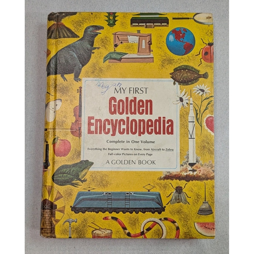 Golden Press My First Golden Encyclopedia Kids Book 1971 Yellow Fair Hardcover